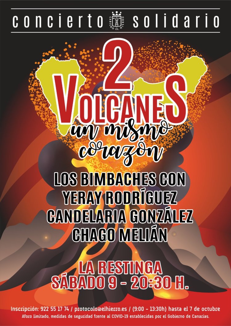 El Hierro lanza su apoyo a La Palma con el concierto 2 Volcanes 1 Mismo Corazón