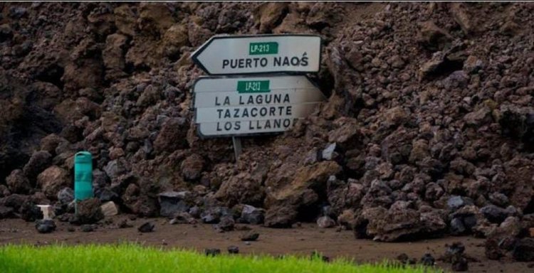 Restringen el uso de la carretera de Puerto Naos por proximidad de la colada