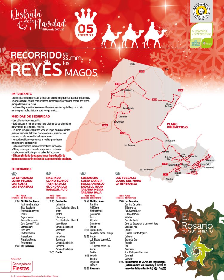 Los Reyes Magos volverán a recorrer todos los barrios de El Rosario el próximo 5 de enero