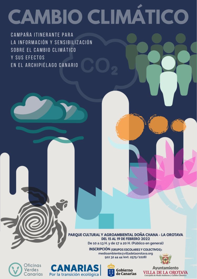 La campaña itinerante sobre el cambio climático en Canarias estará en La Orotava del 15 al 19 de febrero