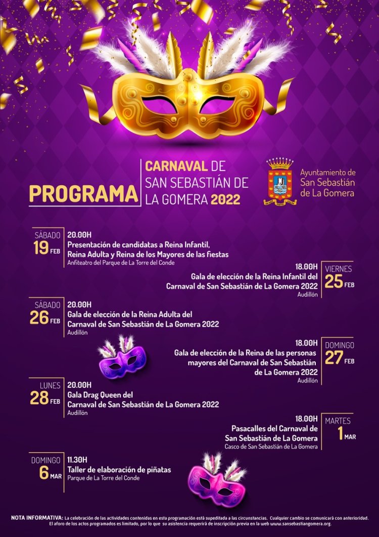 Todo a punto para la celebración del Carnaval de San Sebastián de La Gomera 2022