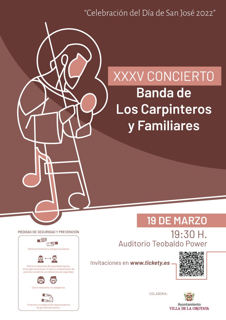 La Banda de Carpinteros y Familiares en La Orotava celebra el día de San José con su tradicional concierto