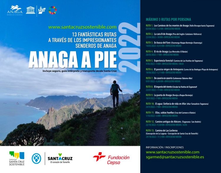 El Ayuntamiento de Santa Cruz de Tenerife inicia este sábado una nueva edición de la iniciativa “Anaga a pie”