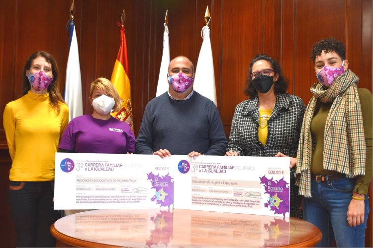 El Rosario entrega la recaudación de la 3ª Carrera Solidaria por la Igualdad a las asociaciones palmeras beneficiarias