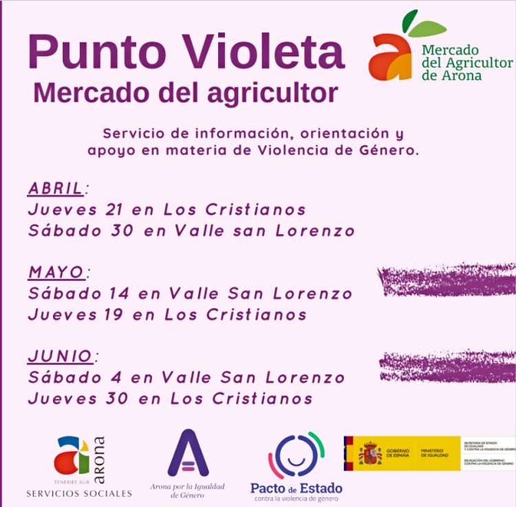 Arona extiende una red de ocho puntos violetas contra la violencia de género en diferentes actividades municipales