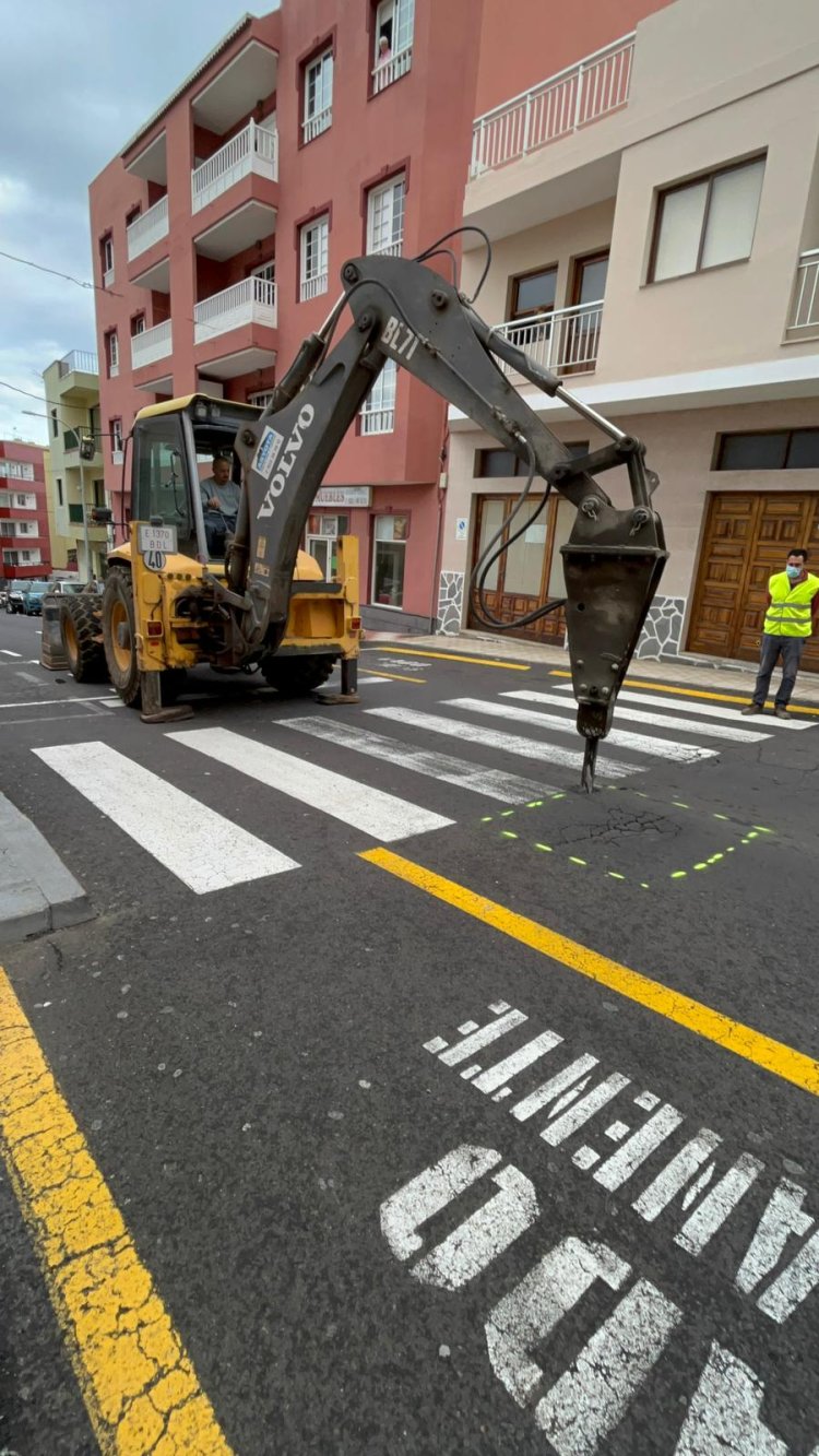 La Calle San Agustín de Los Realejos cortada al tráfico del lunes 11 al miércoles 13 para repavimentar parcialmente la vía