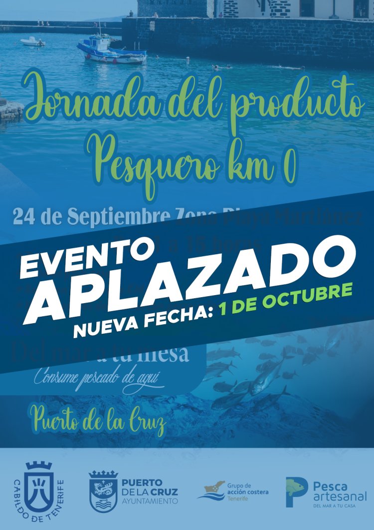 Puerto de la Cruz aplaza para el próximo fin de semana la jornada de productos pesqueros y la feria del producto Kilómetro Cero por el día Mundial del Turismo