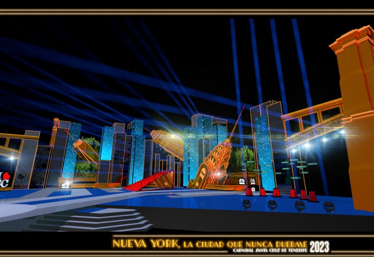 El skyline de Manhattan protagoniza el escenario del Carnaval 2023