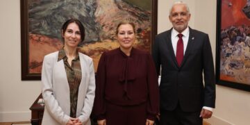 Un momento durante la visita