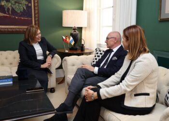 Un momento durante la visita