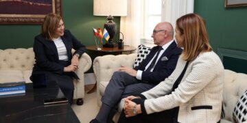 Un momento durante la visita