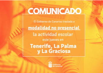 El Gobierno traslada a modalidad no presencial la actividad escolar este jueves en Tenerife, La Palma y La Graciosa