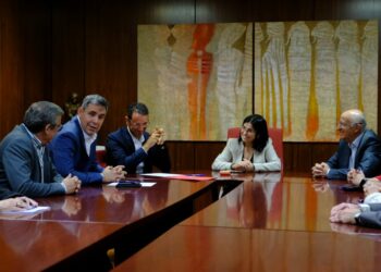 La alcaldesa, Carolina Darias, preside la toma de posesión del director general de Urbanismo y Vivienda, Héctor Romero (2i)