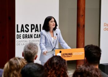 La alcaldesa de Las Palmas de Gran Canaria, Carolina Darias, en la presentación del lema de la candidatura LPGC'31