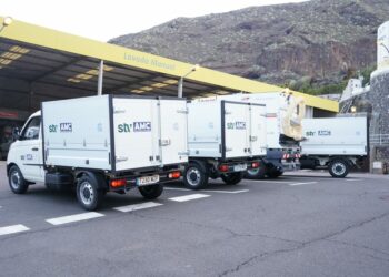 Parte de la flota de la nueva adjudicataria del servicio