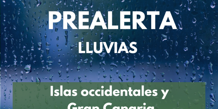 El Gobierno de Canarias declara la prealerta por lluvias en las islas occidentales y Gran Canaria