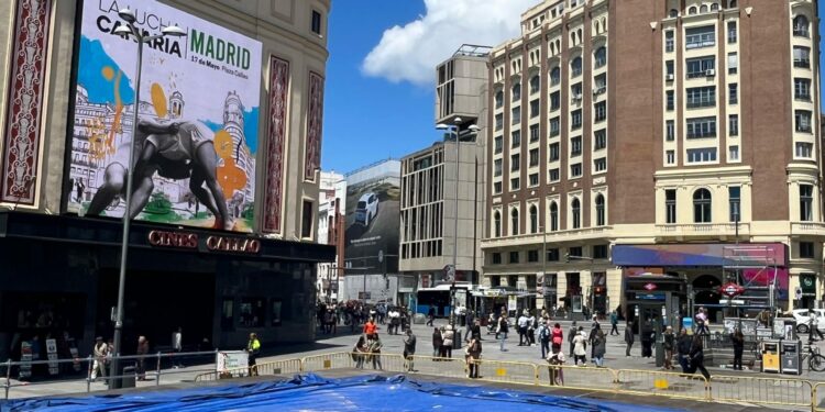 La plaza de Callao comienza su transformación para acoger una luchada histórica