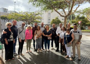 Momento de la reunión de la plataforma con Ruyman Santana