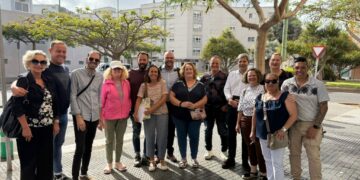 Momento de la reunión de la plataforma con Ruyman Santana