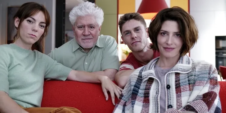 Bárbara Lennie, Leonardo Sbaraglia y Aitana Sánchez-Gijón en la nueva película de Pedro Almodóvar