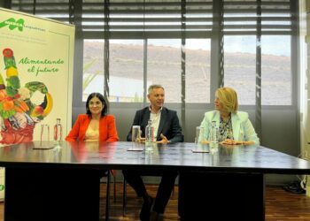 La alcaldesa, Carolina Darias, el presidente de Mercasa, José Miñones, y la directora general de Mercalaspalmas, Mónica Suárez