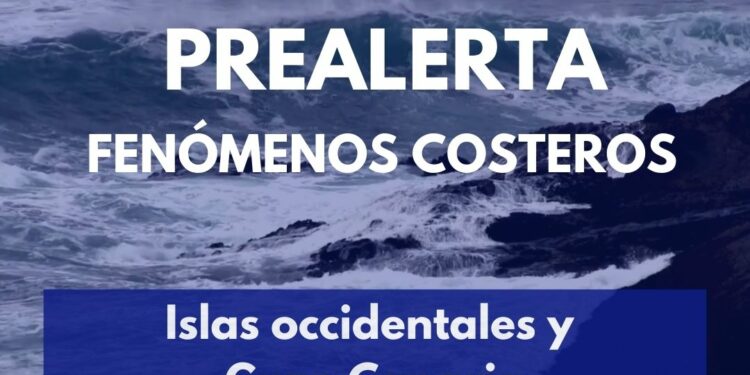 El Gobierno de Canarias actualiza la prealerta por fenómenos costeros en las islas occidentales y Gran Canaria