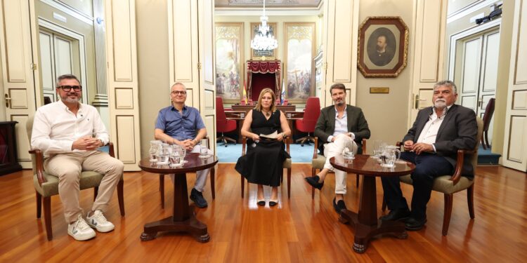 Un momento durante la grabación