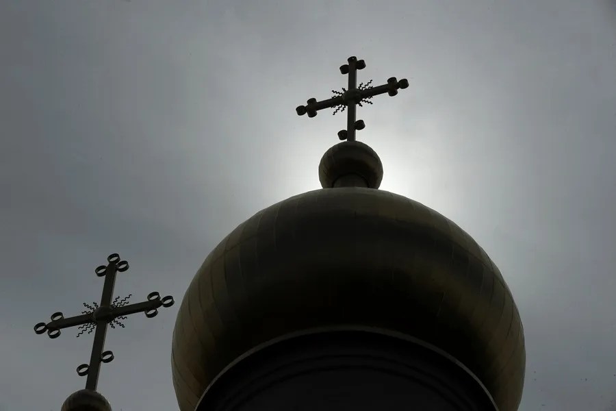 Detalle de una de las cúpulas de la iglesia ortodoxa rusa de Santa María Magdalena en madrileño barrio de Hortaleza
