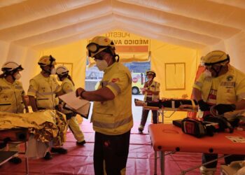 El SUC participa con un amplio dispositivo sanitario en el simulacro de erupción volcánica en Tenerife