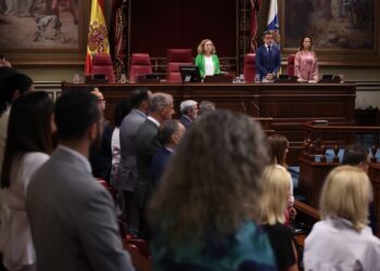 Un momento durante el minuto de silencio