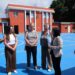 La alcaldesa, Carolina Darias, junto al equipo directivo del CEIP San Lorenzo y personal técnico de la Concejalía de Educación