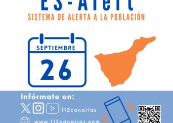 El sistema de aviso a la población en caso de emergencia ES-Alert se prueba el 26 de septiembre en Tenerife