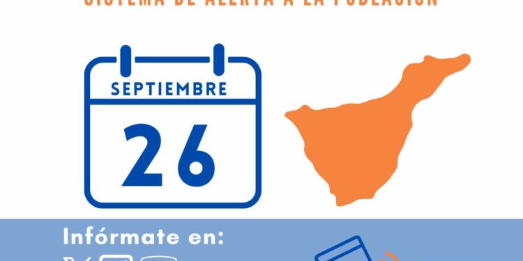 El sistema de aviso a la población en caso de emergencia ES-Alert se prueba el 26 de septiembre en Tenerife