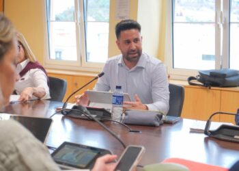 El concejal de Limpieza, Héctor Alemán, durante la Comisión de Pleno de Urbanismo y Desarrollo Sostenible