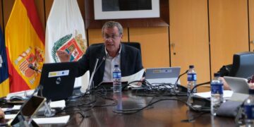 El concejal Mauricio Roque, durante la Comisión de Pleno de Urbanismo y Desarrollo Sostenible