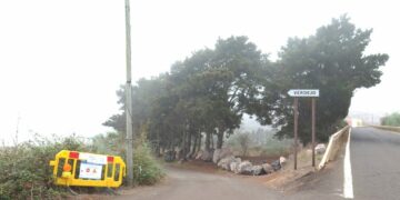 Entrada al pago de Verdejo, en las medianías guienses