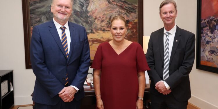 Un momento durante la visita