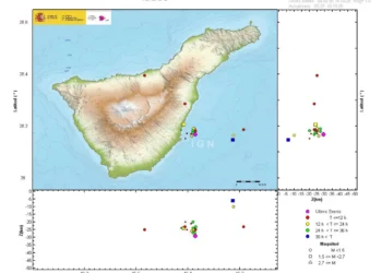 El IGN detecta una serie sísmica de 40 terremotos frente a la costa de Fasnia (Tenerife)