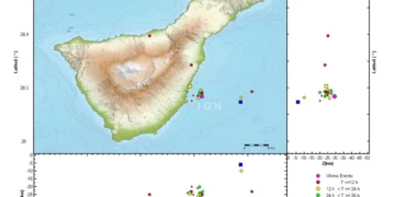 El IGN detecta una serie sísmica de 40 terremotos frente a la costa de Fasnia (Tenerife)