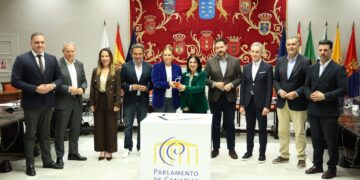 Un momento durante el acto