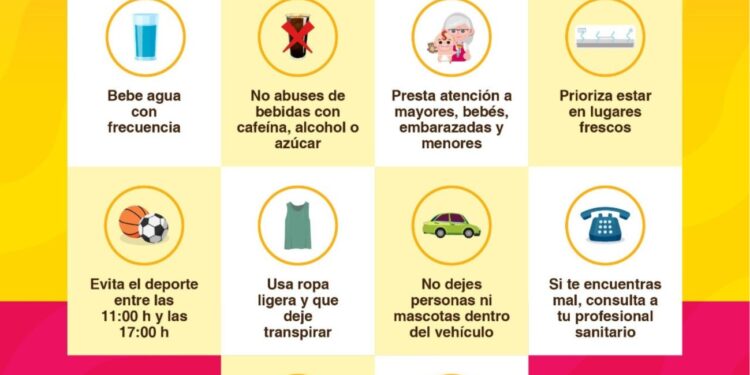 Sanidad recuerda las medidas preventivas ante el aumento de temperaturas a partir del fin de semana