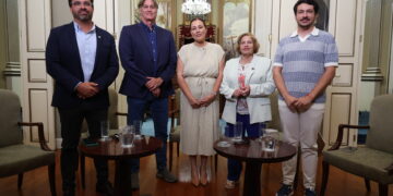 Un momento durante la grabación del videopodcast