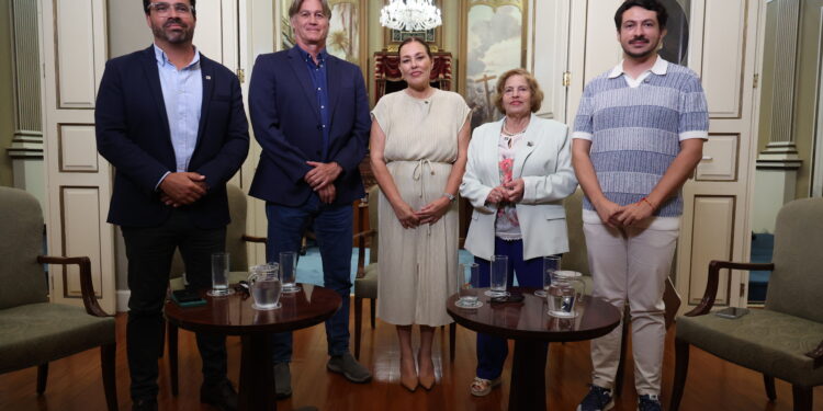 Un momento durante la grabación del videopodcast