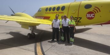 El avión medicalizado del Servicio de Urgencias Canario realizó 559 traslados en los seis primeros meses de 2026