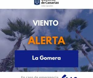 El Gobierno de Canarias actualiza la situación y declara la alerta por viento en la isla de La Gomera