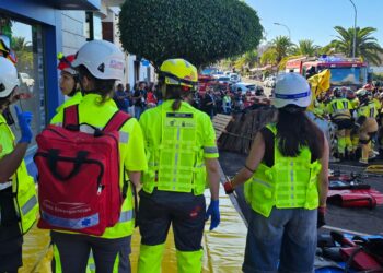 El SUC coordina el dispositivo sanitario desplegado en el simulacro de erupción volcánica en Tenerife