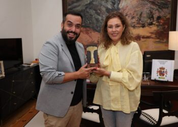 Un momento durante la visita