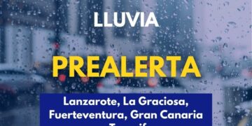 El Gobierno declara la prealerta por lluvia en Lanzarote, La Graciosa, Fuerteventura, Gran Canaria y Tenerife
