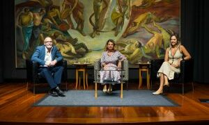Un momento de la inauguración en el Colegio de Médicos de LP